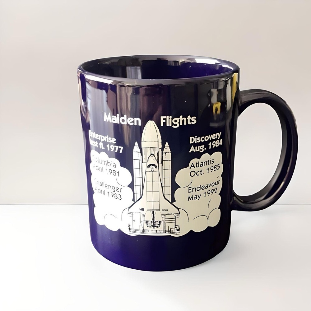 Vintage Shuttle Maiden Flights NASA Kennedy Space Center Mug Coffee Tea History